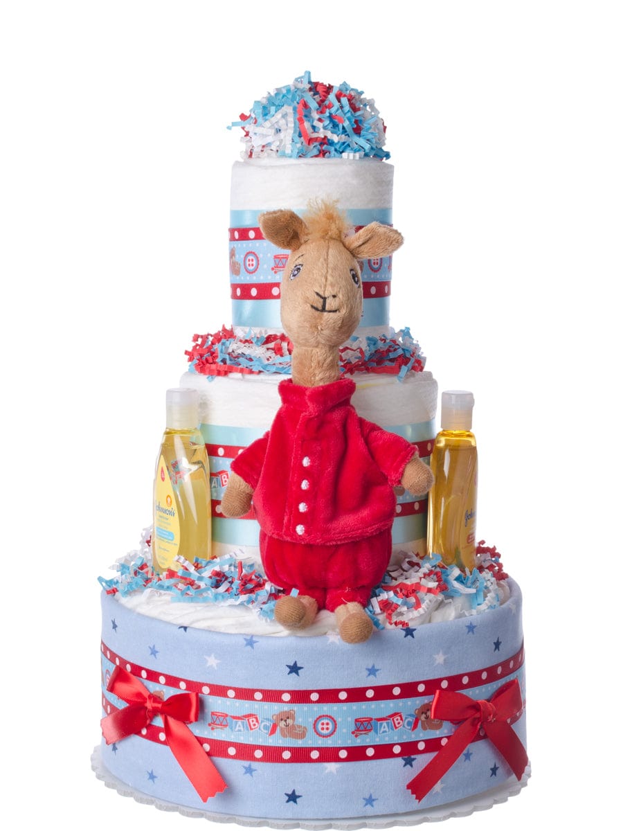 Lil' Baby Cakes Llama Llama Baby Boy Diaper Cake and Book