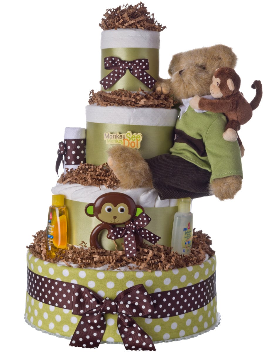 Lil' Baby Cakes Monkey See Monkey Do Diaper Cake