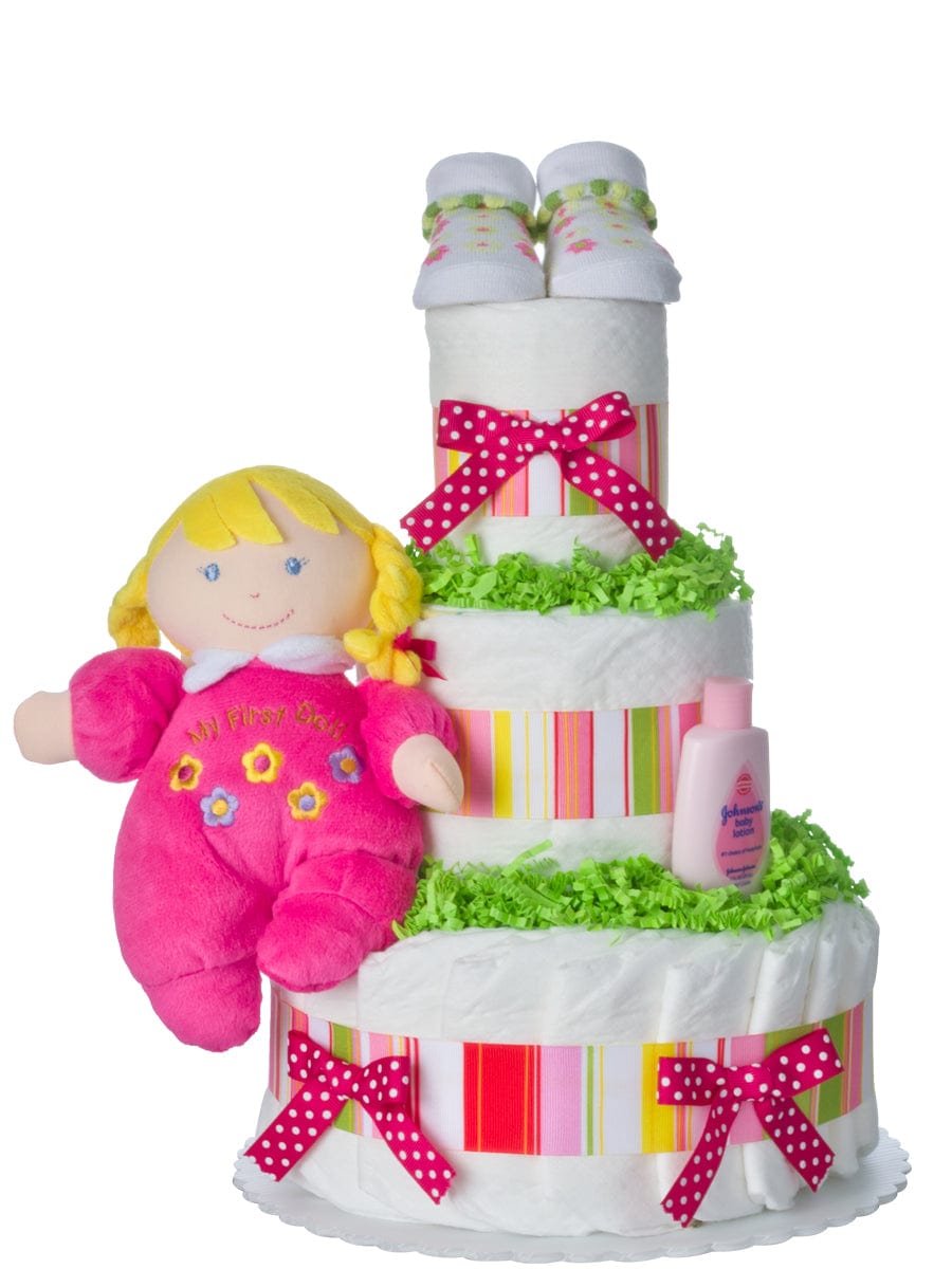 Lil' Baby Cakes My First Doll 3 Tier Diaper Cake