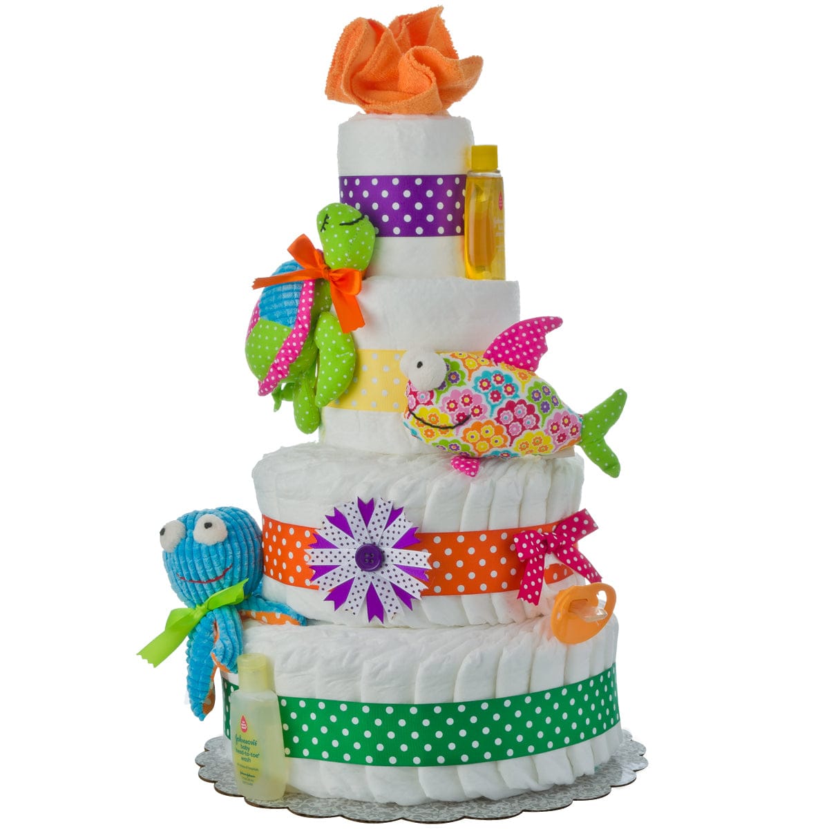 Lil' Baby Cakes My Lil' Sea Friends 4 Tier Baby Diaper Cake