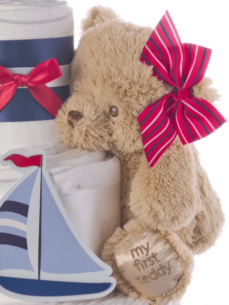Lil' Baby Cakes Nautical Baby 3 Tier Diaper Cake