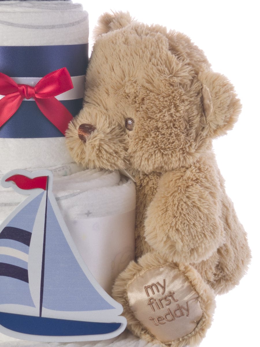 Lil' Baby Cakes Nautical Baby 3 Tier Diaper Cake