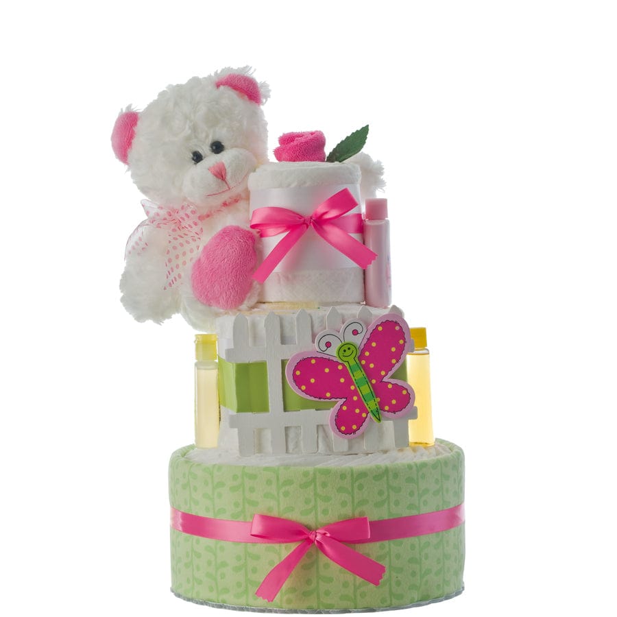Lil&#39; Baby Cakes Our Lil&#39; Garden Girl 3 Tier Diaper Cake