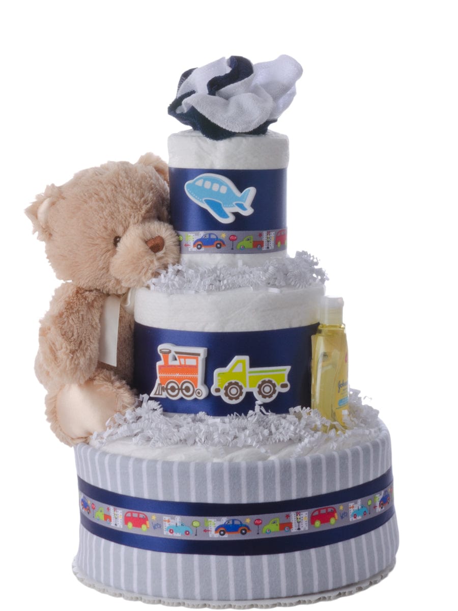 Lil' Baby Cakes Planes Trains Automobile Boys Diaper Cake