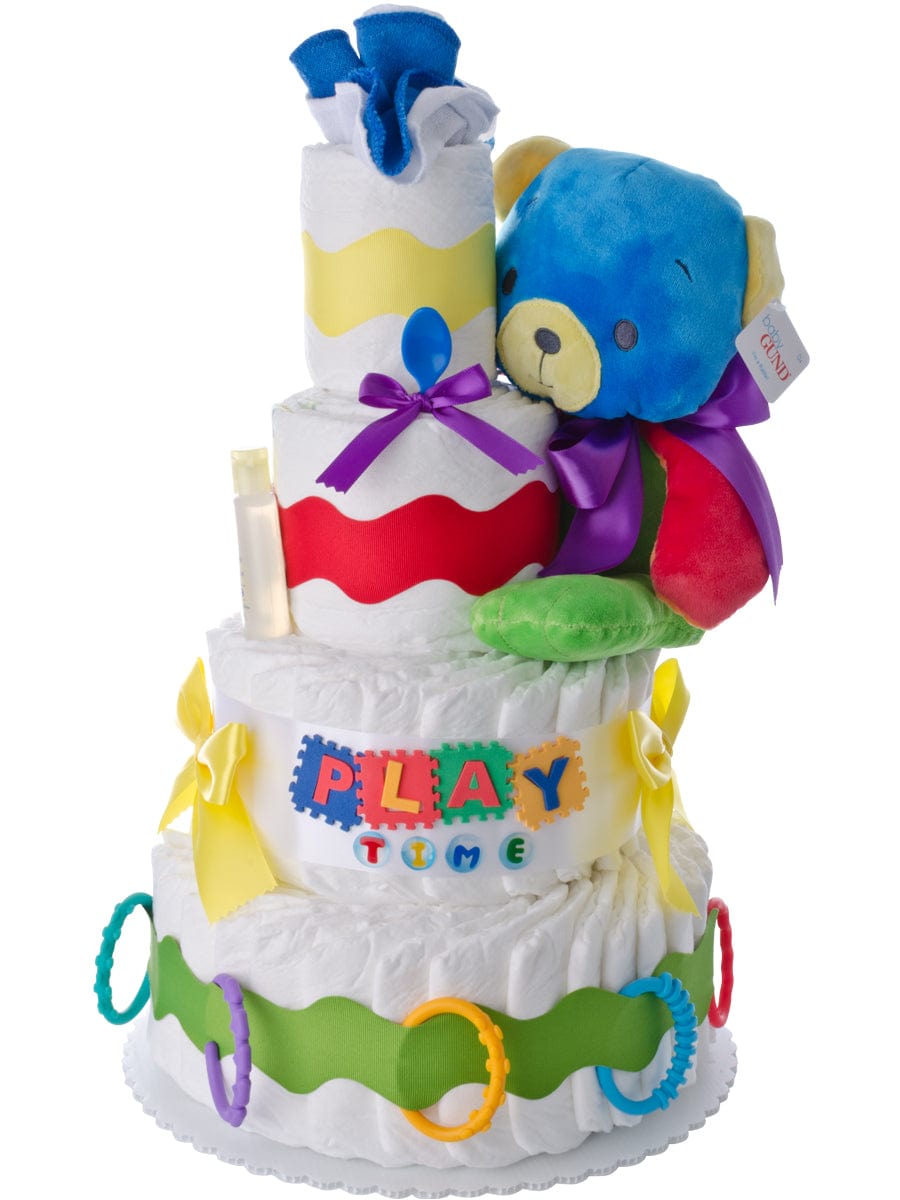 Lil&#39; Baby Cakes Playtime Bear 4 Tier Diaper Cake