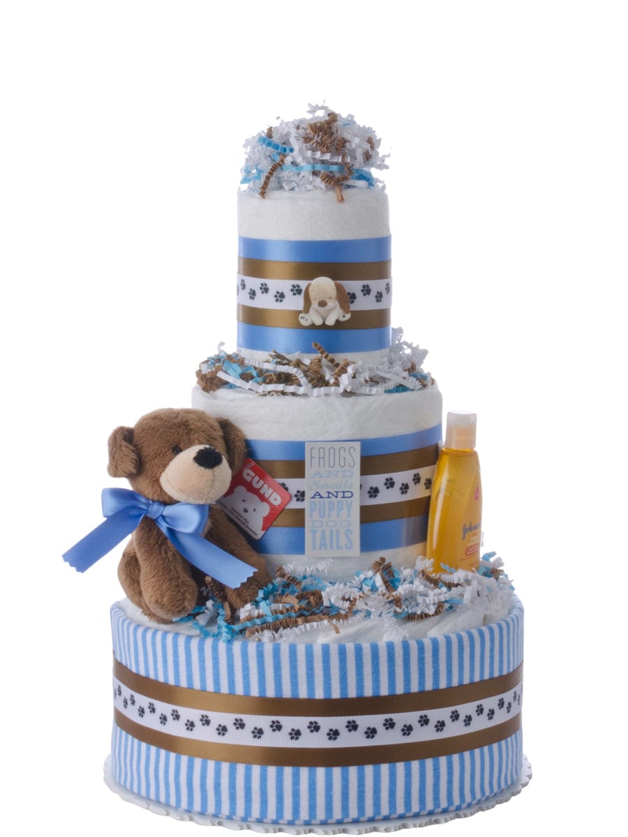 Lil&#39; Baby Cakes Puppy Tails Boy Diaper Cake