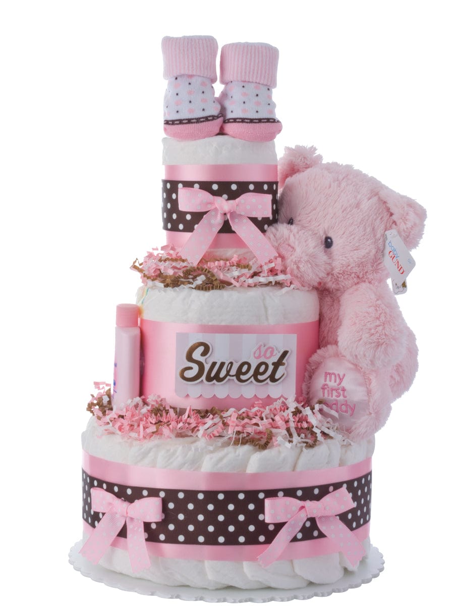 Lil&#39; Baby Cakes So Sweet Baby Diaper Cake for Girls