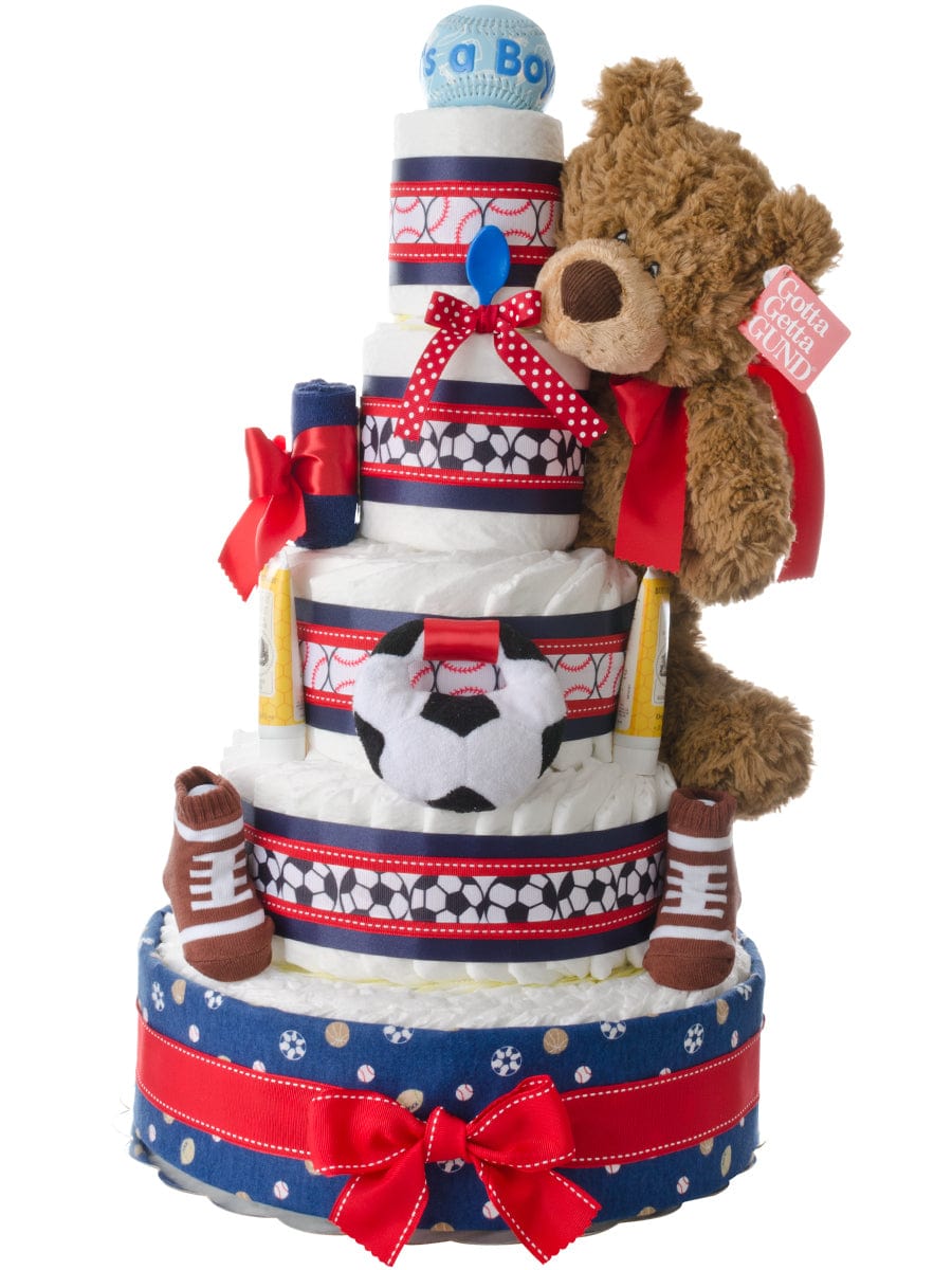 Lil' Baby Cakes Sports Theme Diaper Cake for Boys