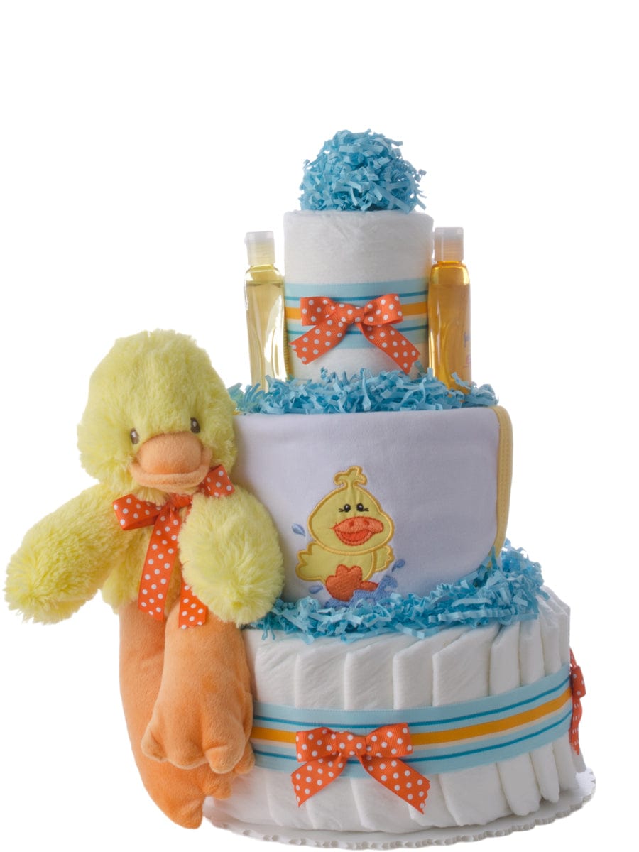 Lil&#39; Baby Cakes Striped Duck 3 Tier Diaper Cake