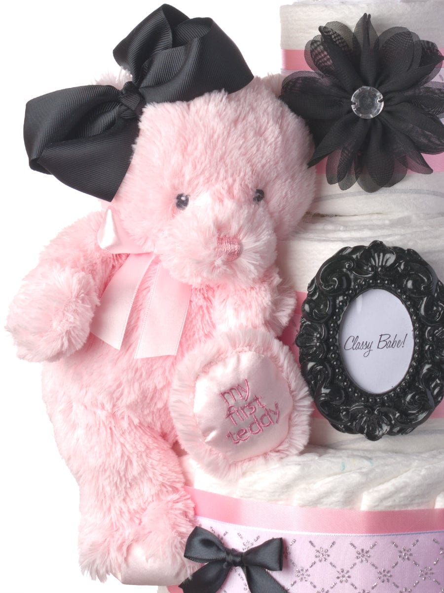 Lil' Baby Cakes Sweet And Classy Girl 3 Tier Diaper Cake