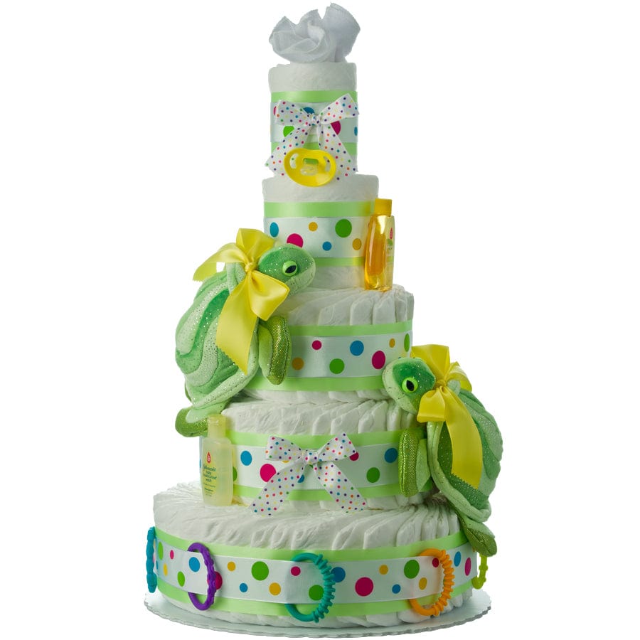 Lil&#39; Baby Cakes Twin Turtles 5 Tier Diaper Cake