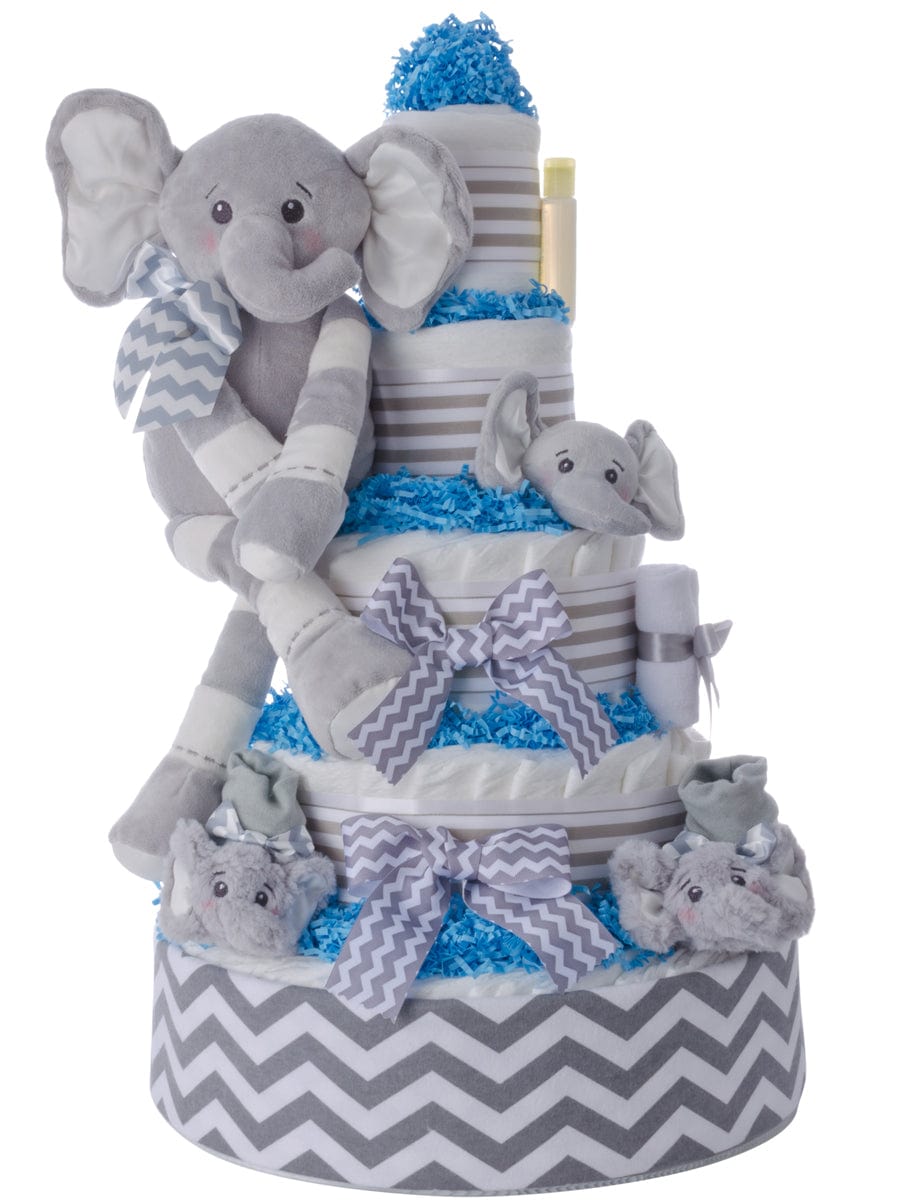 Lil' Baby Cakes Ultimate Elephant Pampers 5 Tier Cake Blue