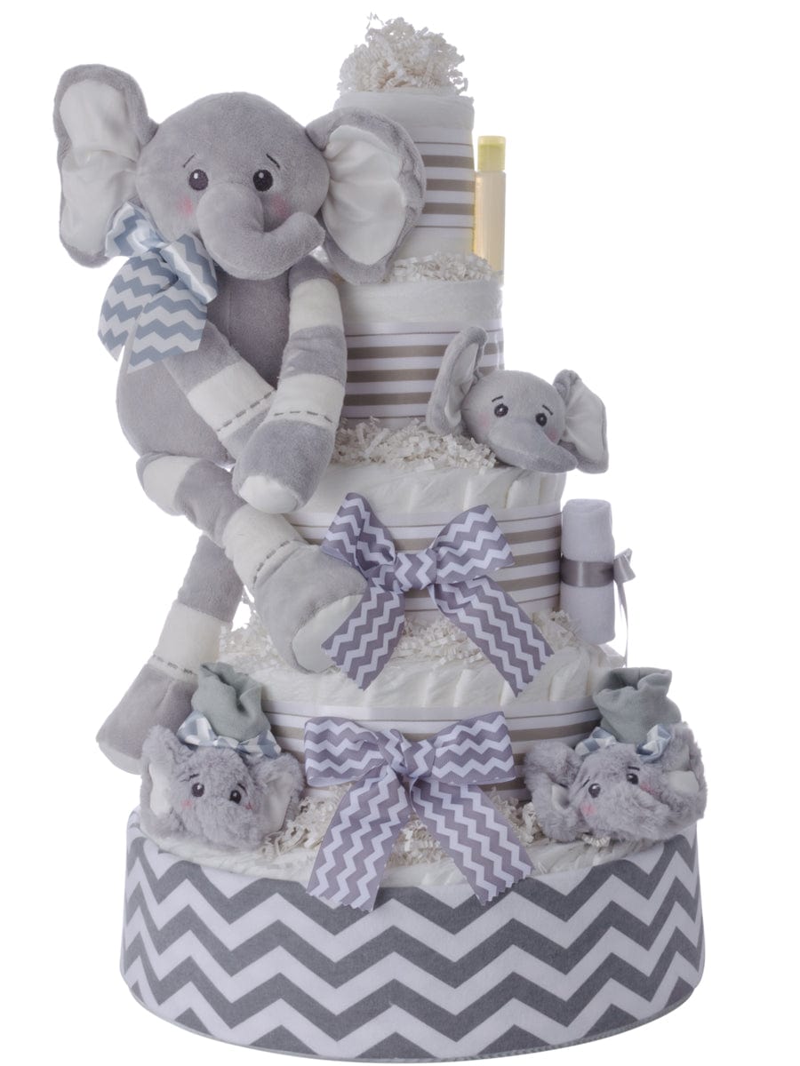 Lil' Baby Cakes Ultimate Elephant Pampers 5 Tier Cake Neutral