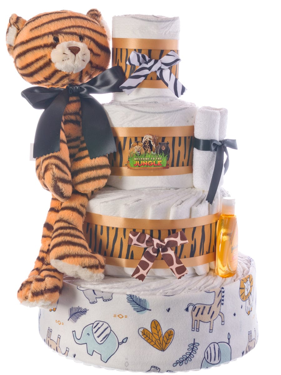 Lil' Baby Cakes Welcome To The Jungle 4 Tier Diaper Cake