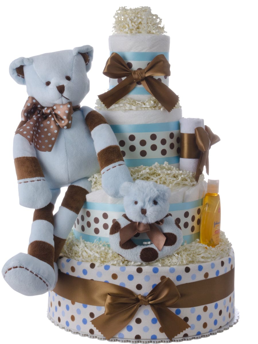 Lil' Baby Cakes Ziggy the Bear Diaper Cake for Boys